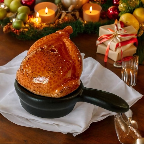Turkey Pan Salt & Pepper Shakers Roaster Christmas Vacation Collectible NEW - Picture 16 of 16